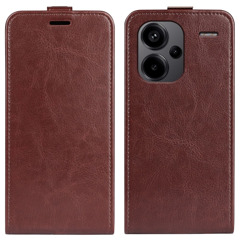 Függőleges flip tok Xiaomi Redmi Note 13 Pro+ 5G - barna színben