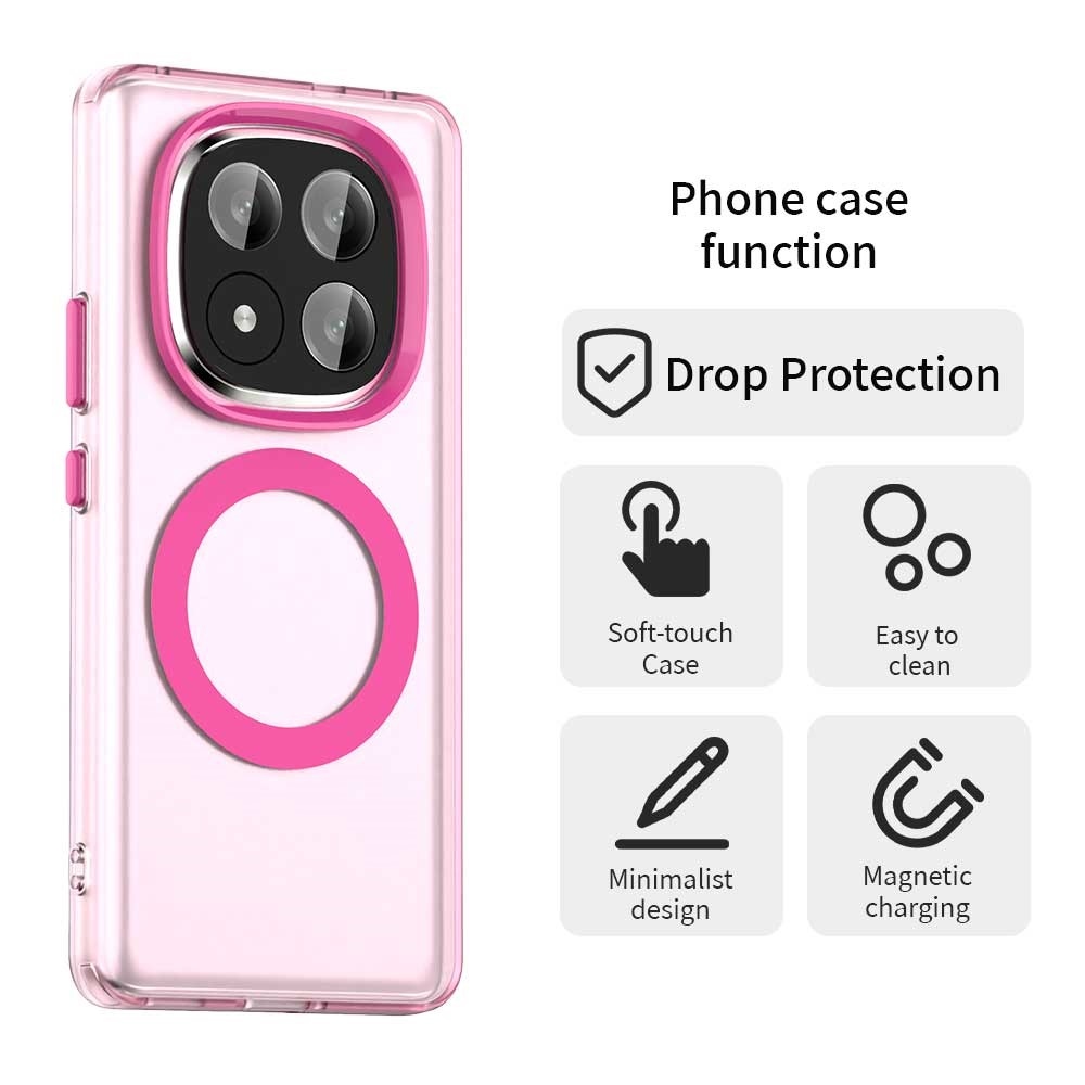 Candy zselés tok MagSafe-val Xiaomi Redmi Note 14 Pro+ 5G - rózsaszínű