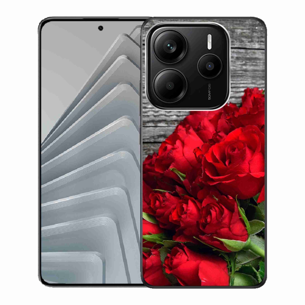 Gél borítás mmCase a Xiaomi Redmi Note 14 5G-hez - piros rózsa
