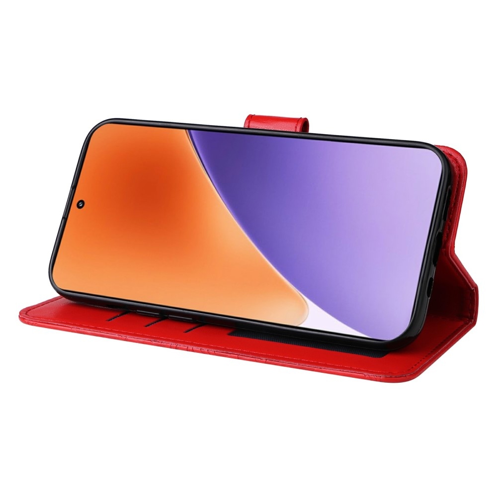 Napraforgó könyv tok a Xiaomi 15-öshöz - piros