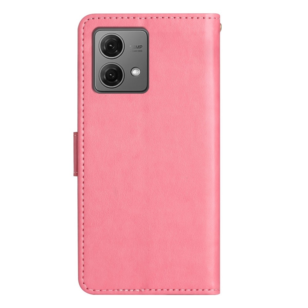Virágok könyv tok Motorola Moto G85 5G - rózsaszín