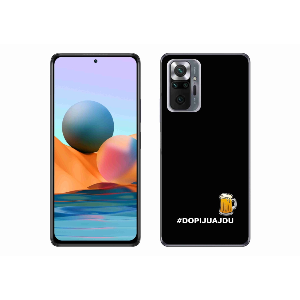 Gél borító mmCase a Xiaomi Redmi Note 10 Pro - sör motívum 1 fekete háttérrel