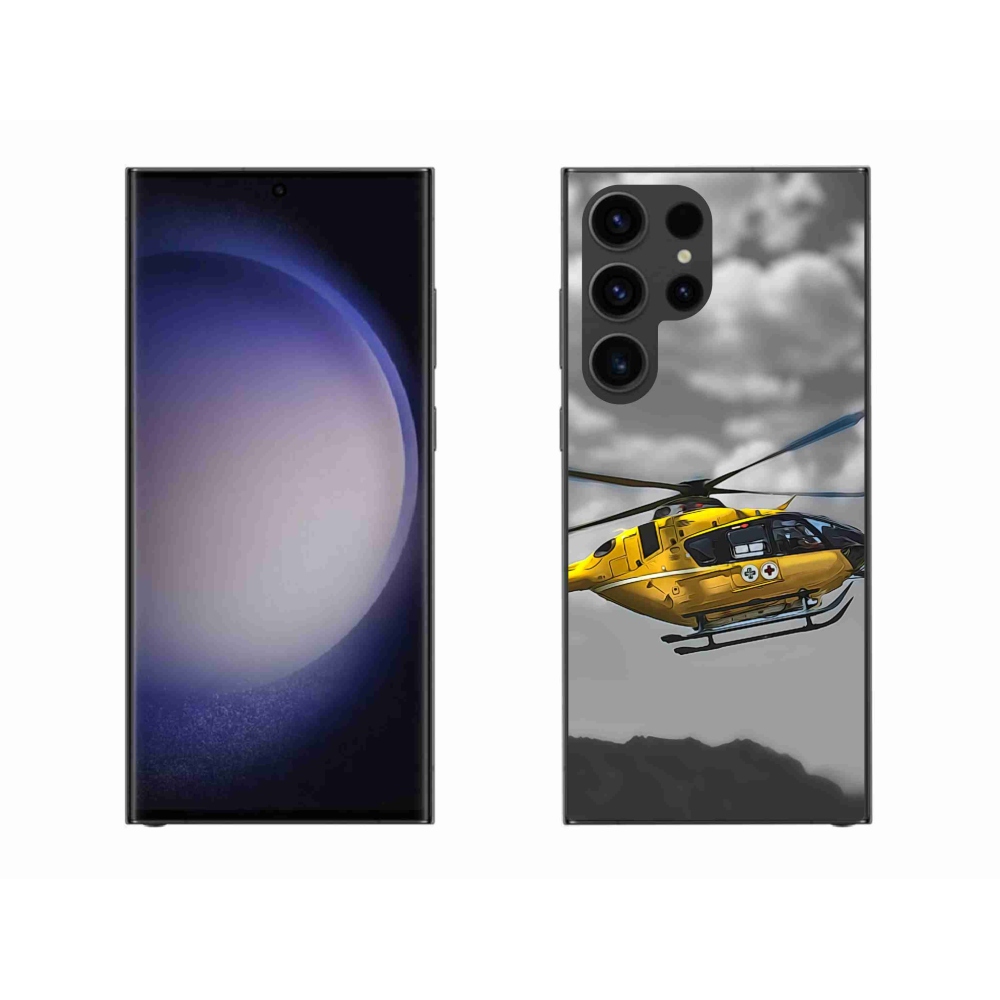 Gél védőhuzat mmCase Samsung Galaxy S23 Ultra 5G - sárga helikopterhez