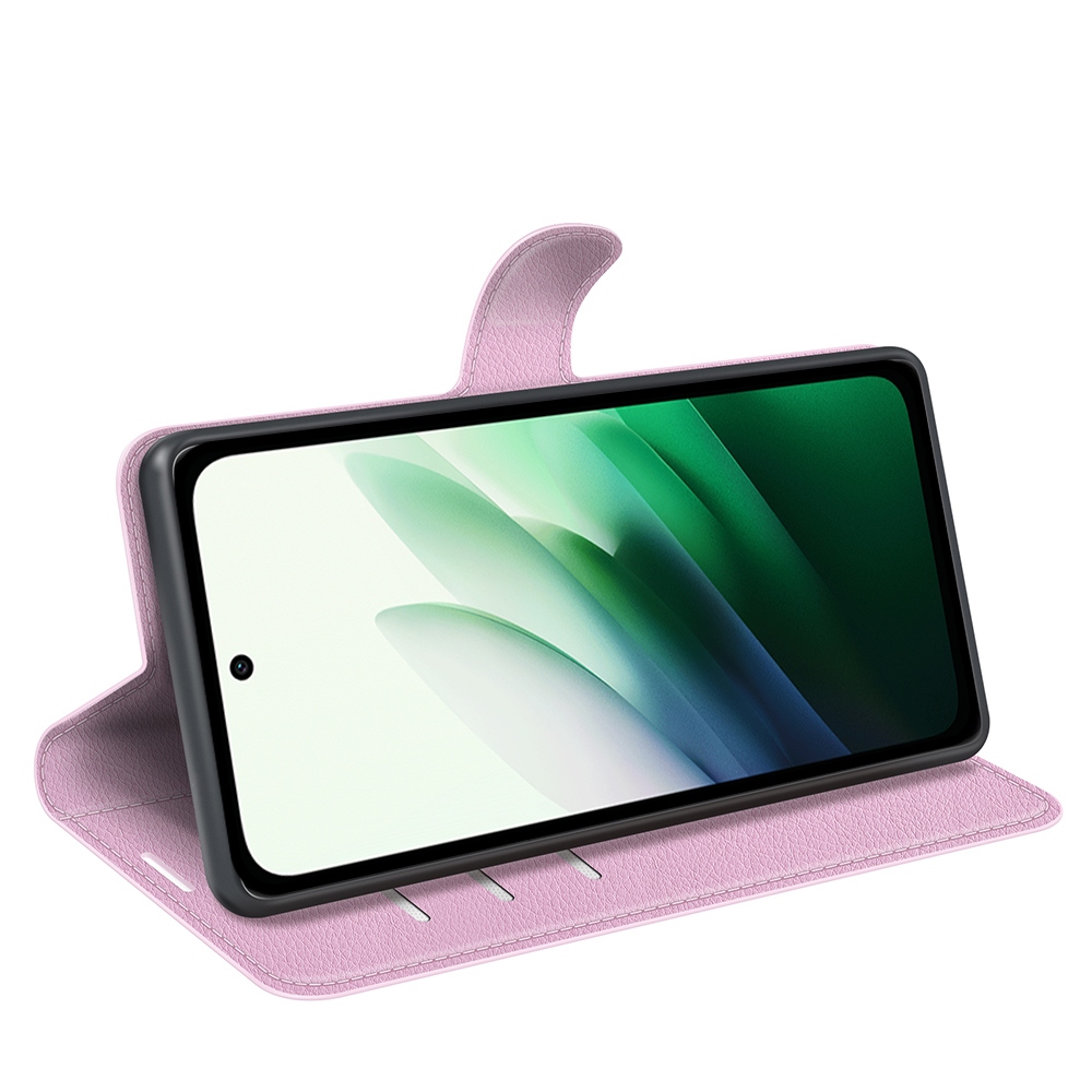 Litchi könyv tok Xiaomi Redmi 15 4G/5G (171mm) - rózsaszínű