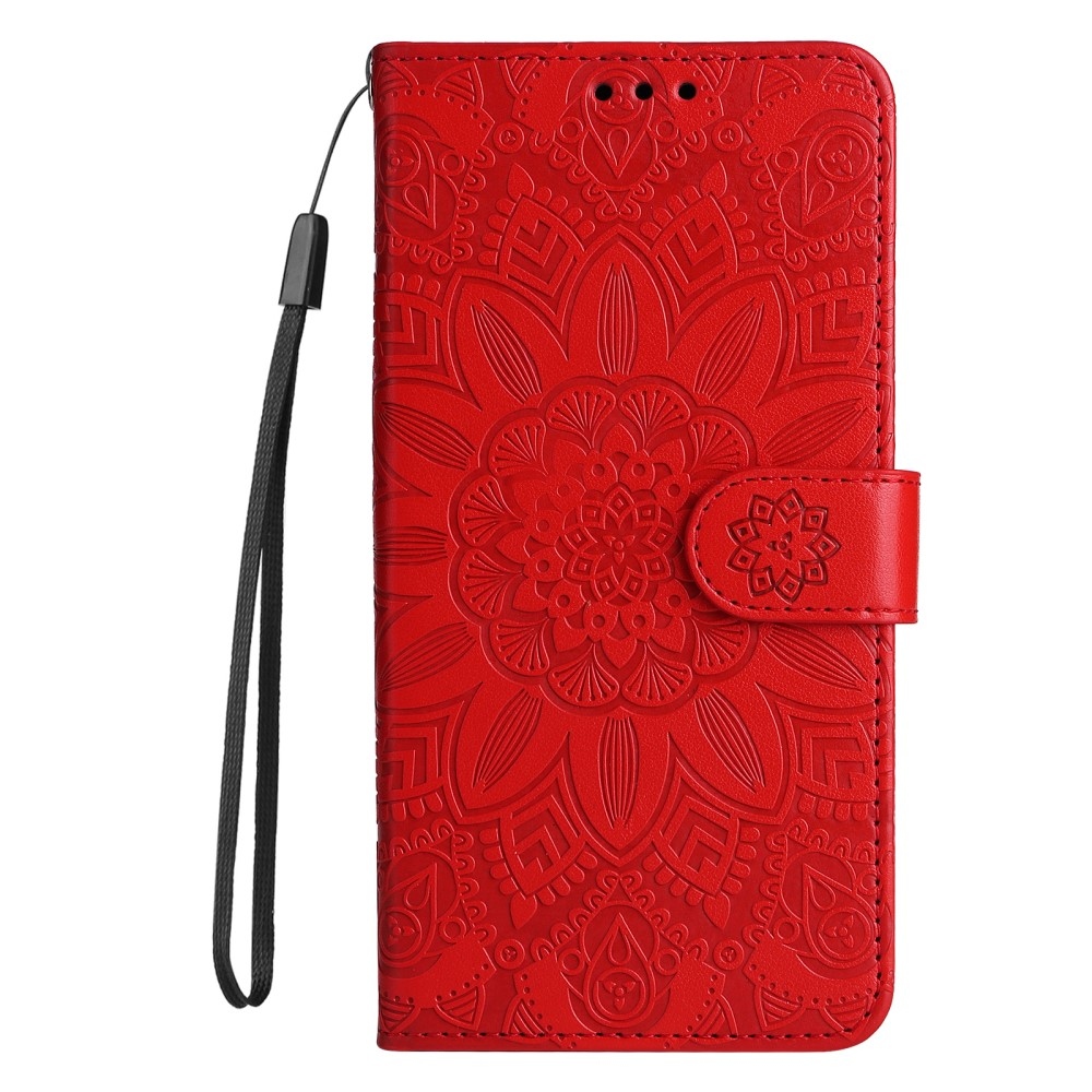 Napraforgó könyv tok Huawei Nova 12 SE-hez - piros
