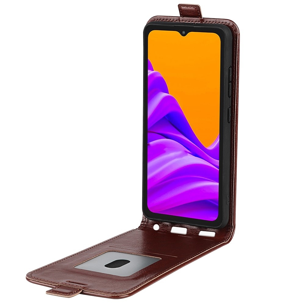 Függőleges könyvtáska Samsung Galaxy Xcover 7 Pro készülékhez - barna