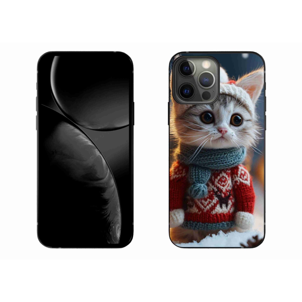 Gél borítás mmCase iPhone 13 Pro Max készülékhez - cica pulóverben