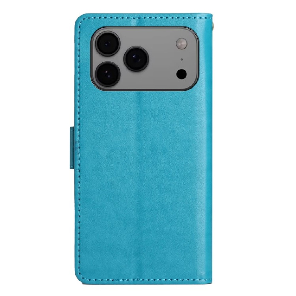 Virágok könyvtáska iPhone 17 Pro Max készülékhez - kék