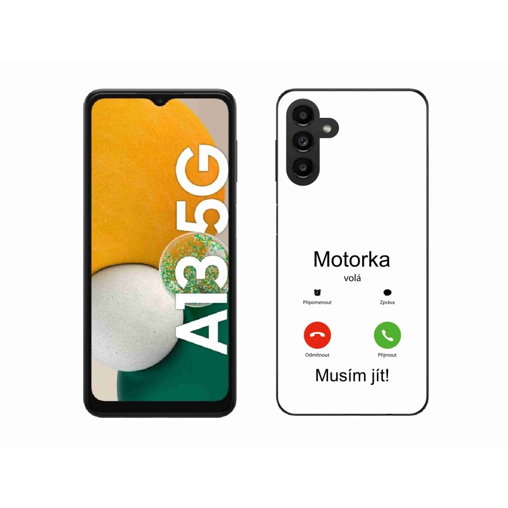 Gél borító mmCase Samsung Galaxy A13 5G - motoros hívások fehér háttérrel