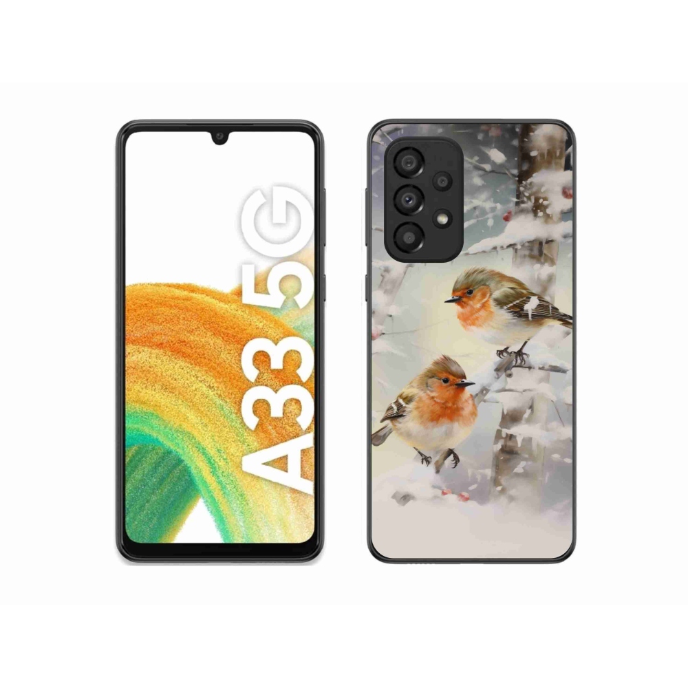 Gél borítás mmCase Samsung Galaxy A33 5G - madarak télen - Samsung Galaxy A33 5G - madarak télen