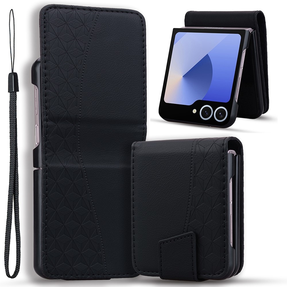Gridy könyvtáska Samsung Galaxy Z Flip7 5G készülékhez - fekete
