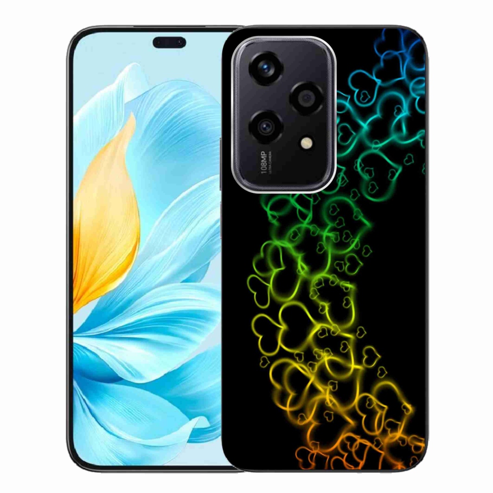 Zselés borító mmCase a Honor 200 Lite 5G készülékhez - színes szívek