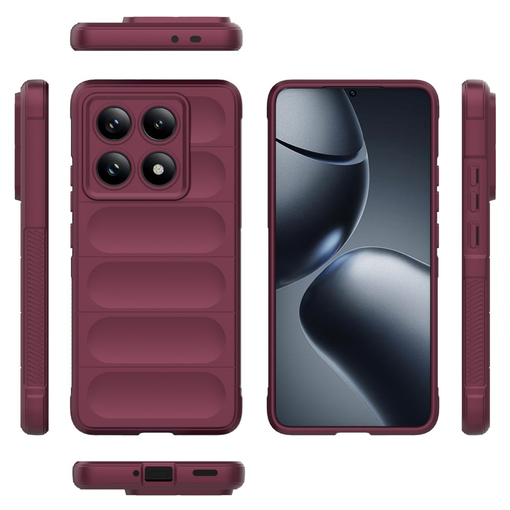 Rugg tartós zselés tok Xiaomi Redmi Note 14 Pro 5G/Poco X7 5G - bordó színben