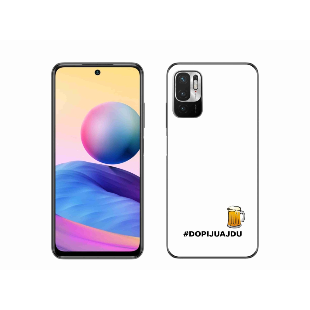 Gél borító mmCase a Xiaomi Redmi Note 10 5G - sör motívum 1 fehér háttérrel
