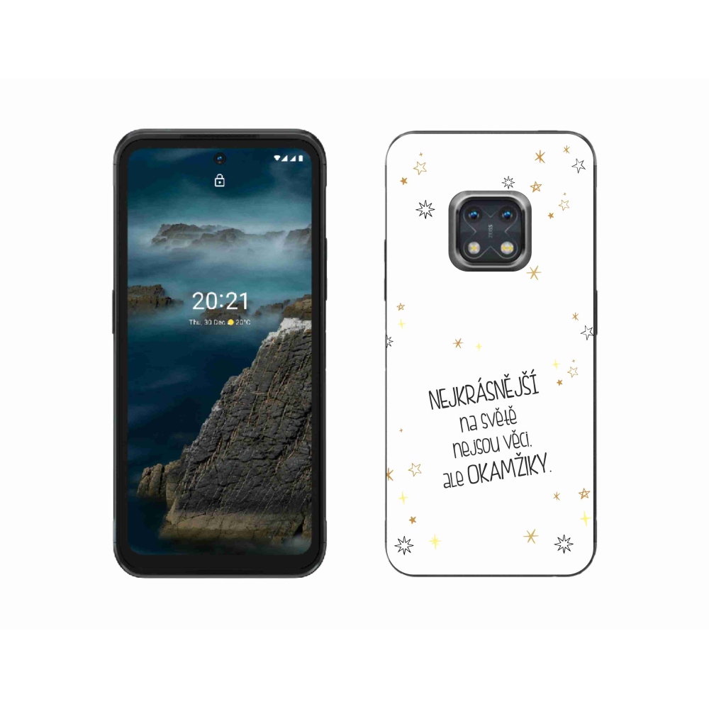 Zselés borítás mmCase a Nokia XR20 készülékhez - idézem 4 fehér háttér
