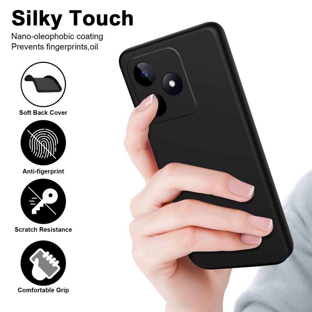 Matt gél mobil tok Realme C51/C53 - fekete