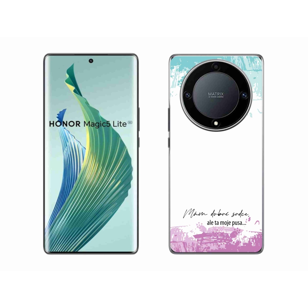 Gél borító mmCase a Honor Magic 5 Lite 5G számára - vicces szöveg 3 fehér háttérrel