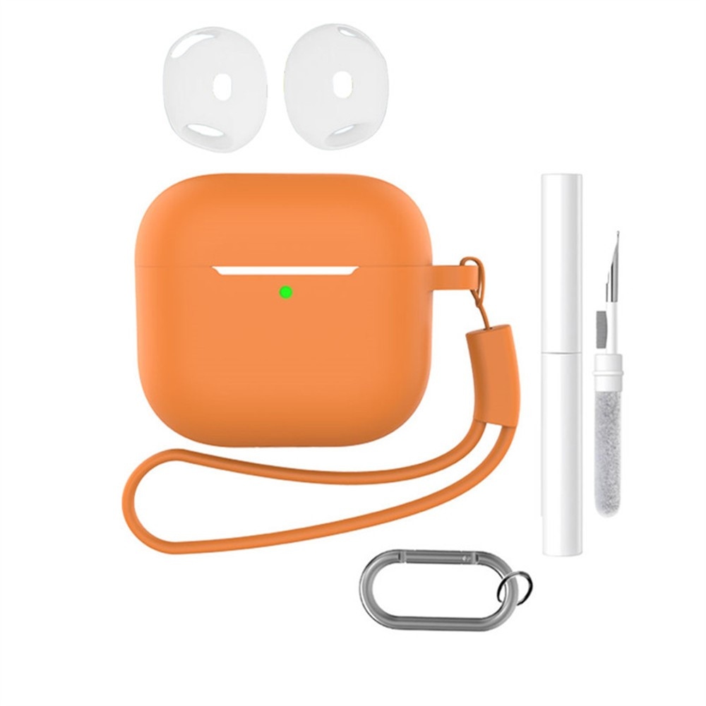Apple AirPods 4 szilikon tok tisztító készlettel - narancssárga