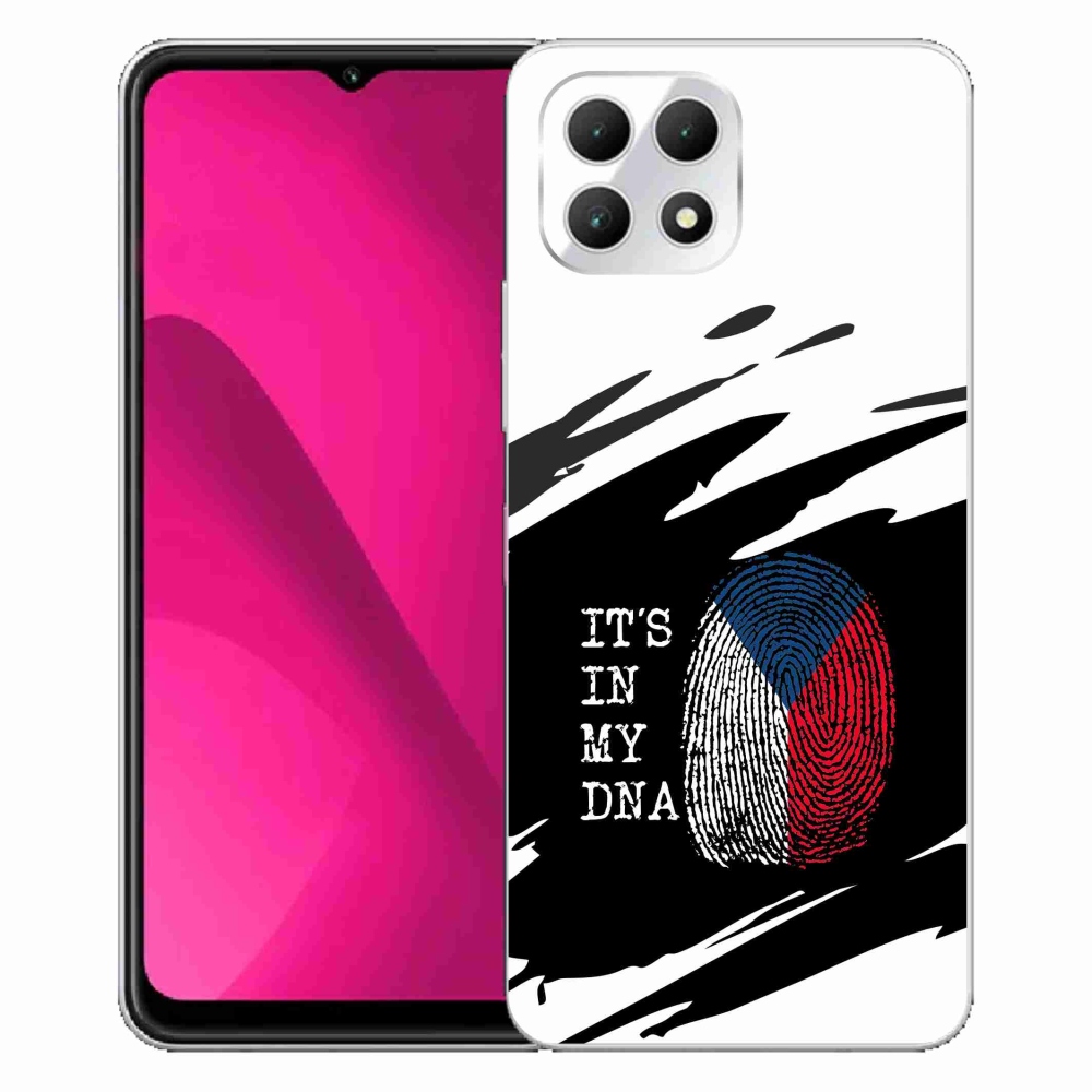 Zselés borítás mmCase a T-Mobile T Phone 2 készülékhez - zászlós ujjlenyomat fekete és fehér háttérrel