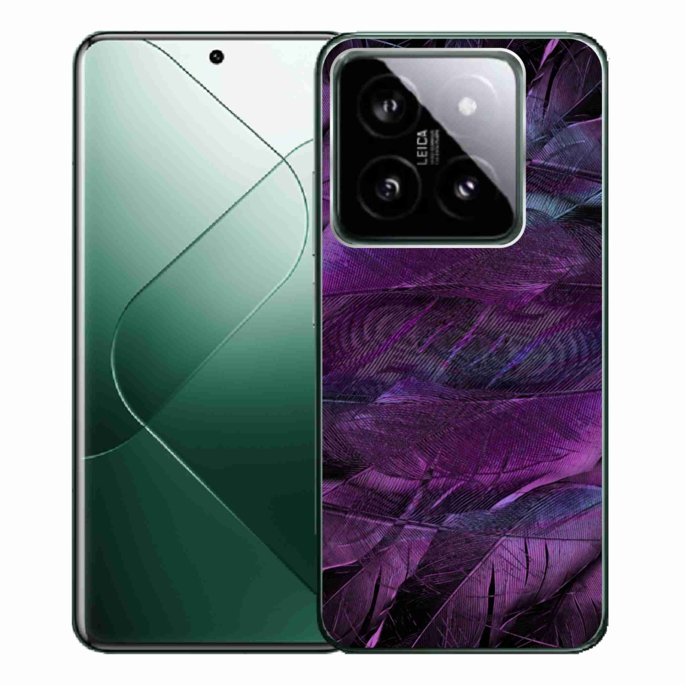 Gél borítás mmCase a Xiaomi 14 Pro számára - lila tollak
