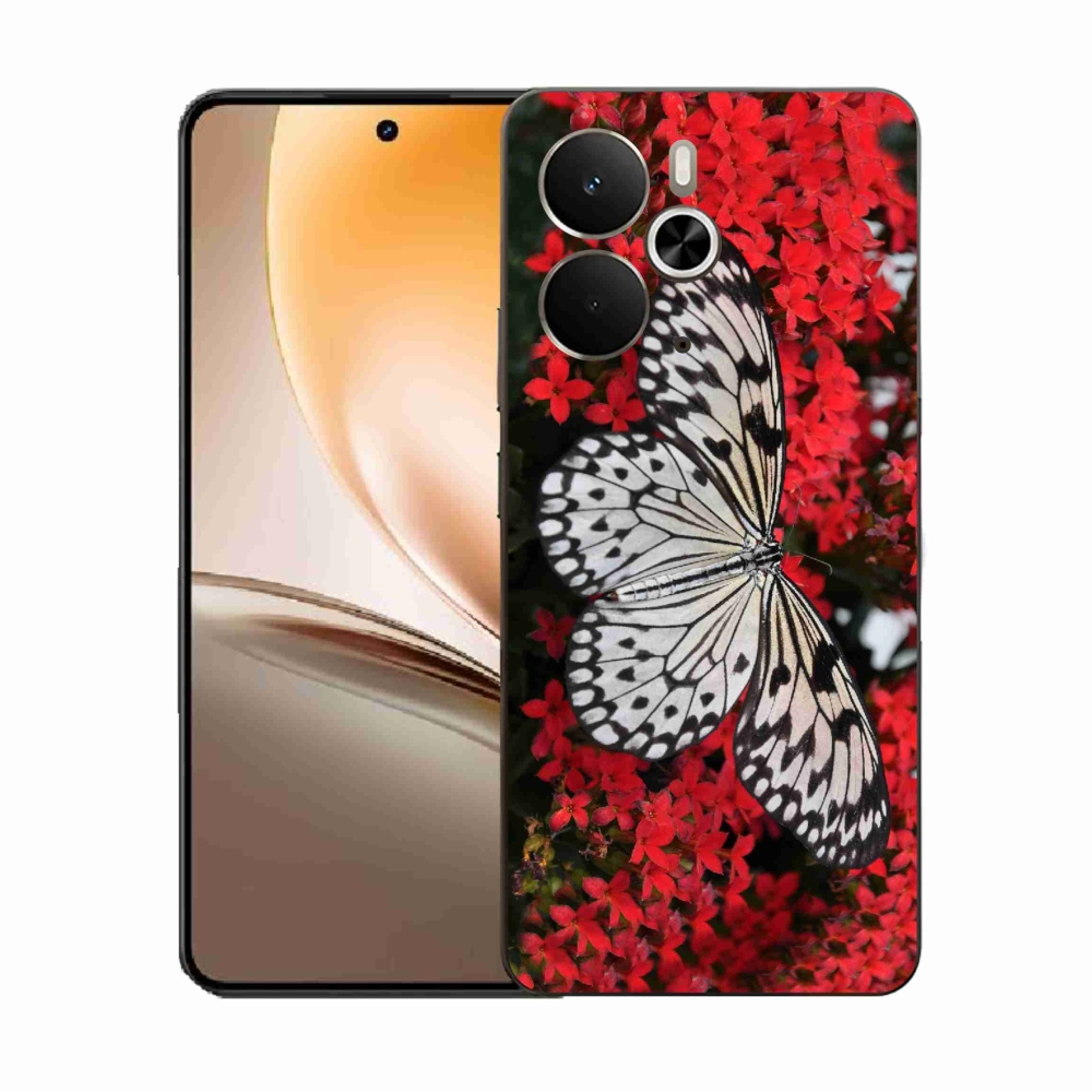 Zselés borítás mmCase a Realme 14 5G készülékhez - fekete-fehér pillangó 1