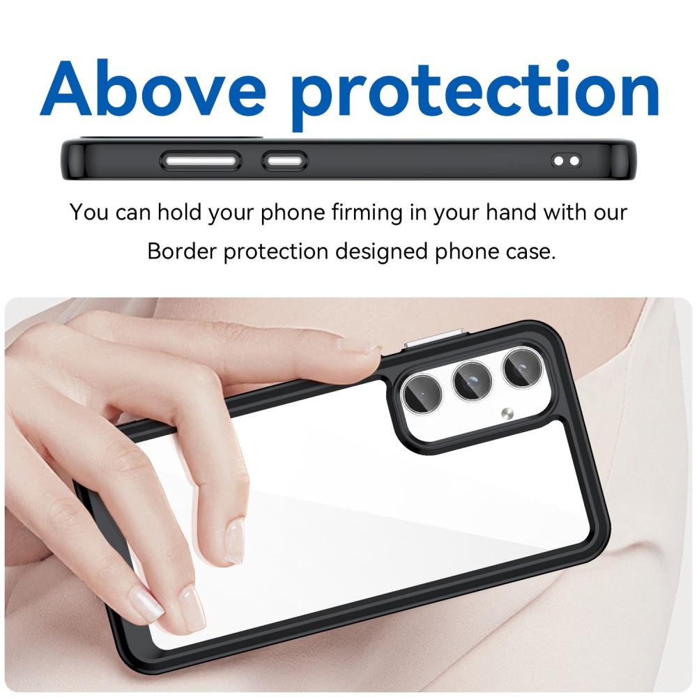 Gél tok fix hátlappal Samsung Galaxy A55 5G készülékhez - fekete