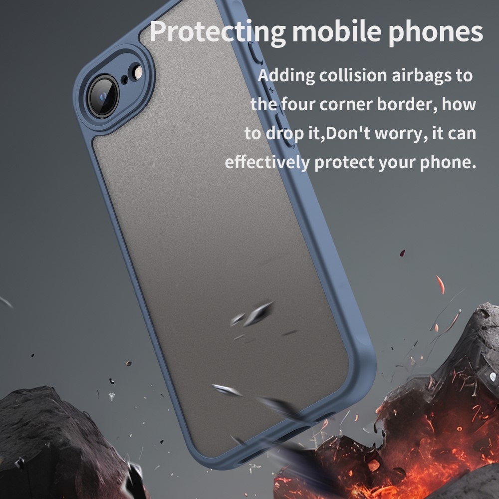 Gél tok kemény hátlappal iPhone 16e készülékhez - kék