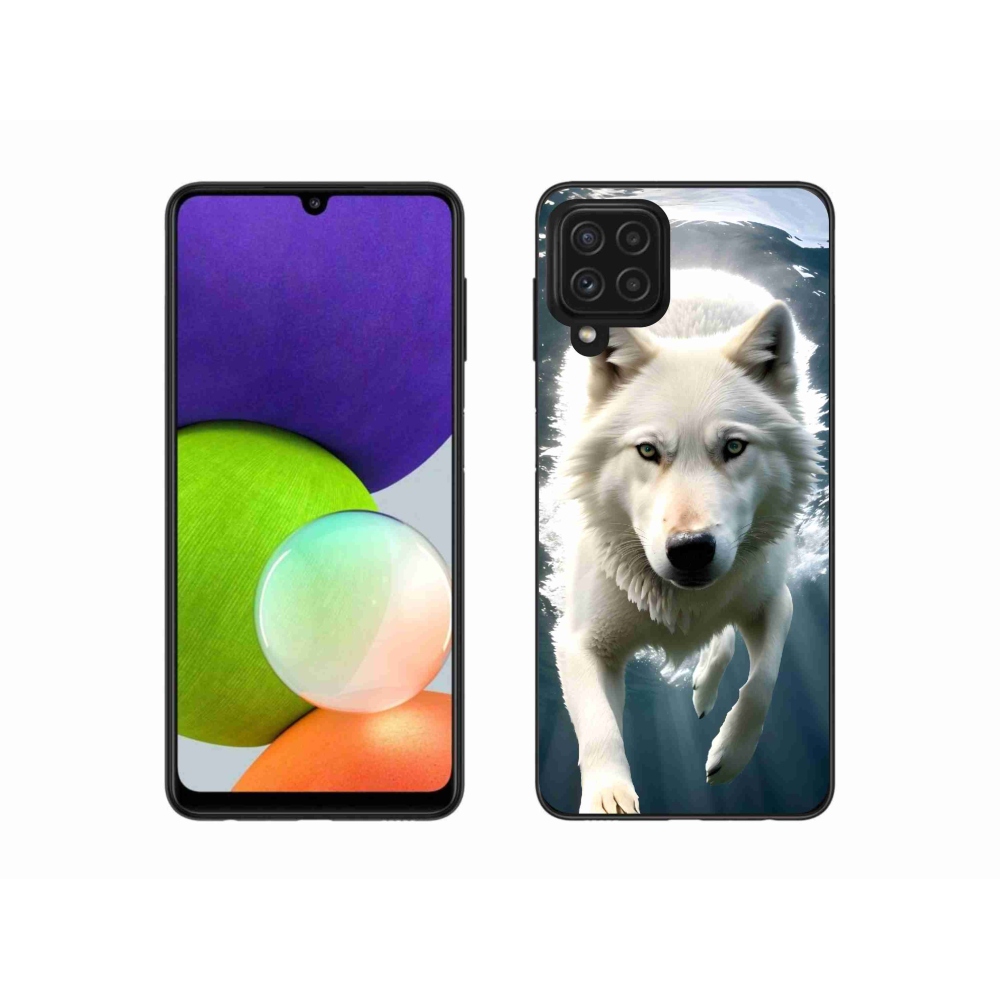 Gél védőburkolat mmCase Samsung Galaxy A22 4G - fehér farkas
