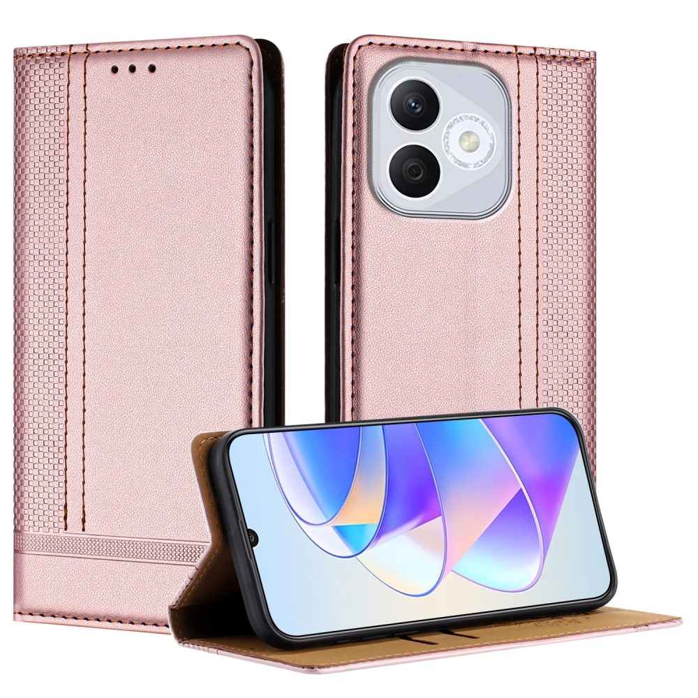 L-alakú könyvtáska Honor 400 Lite-hoz - rózsaarany