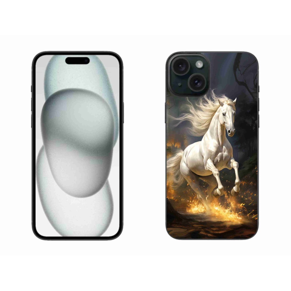 Zselés borítás mmCase iPhone 15 Plus készülékhez - fehér ló 2