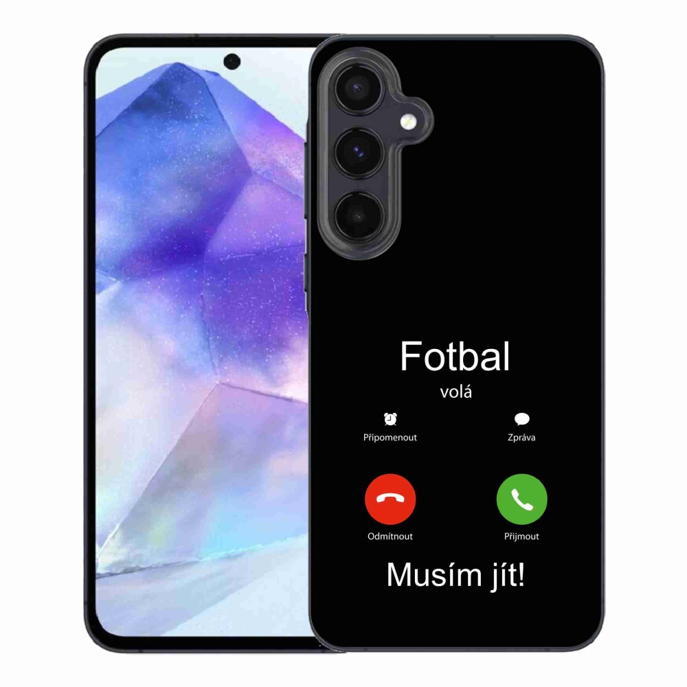 Gél borító mmCase Samsung Galaxy A55 5G - futballhívások fekete háttérrel