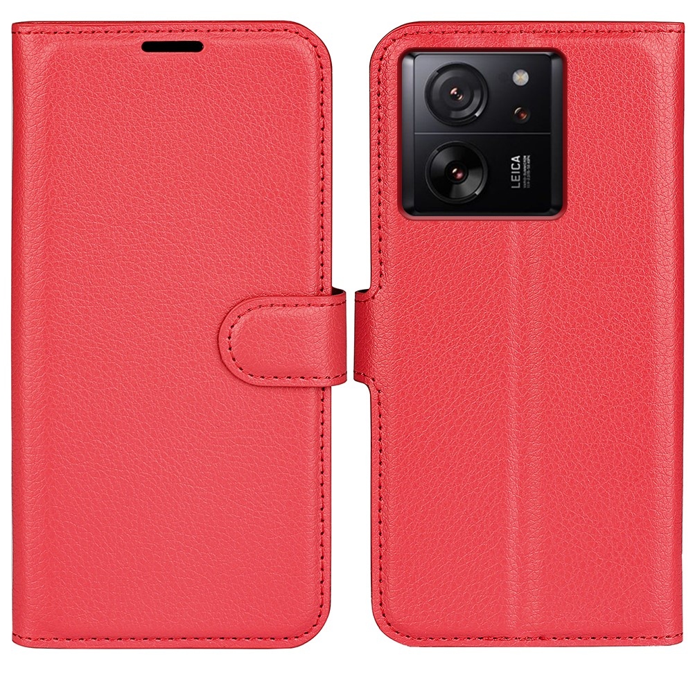 Litchi könyv tok Xiaomi 13T/13T Pro-hoz - piros