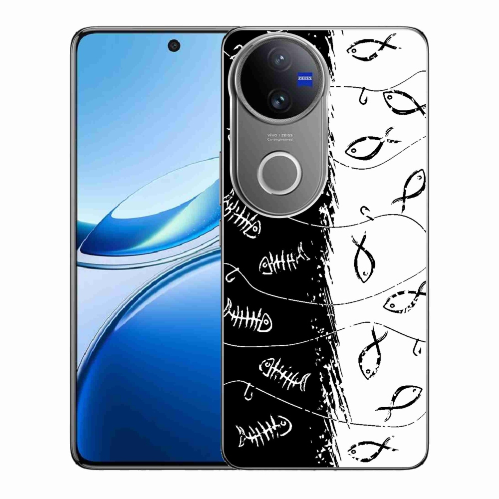 Zselés borítás mmCase a Vivo V50 5G-hez - csontvázak és halak