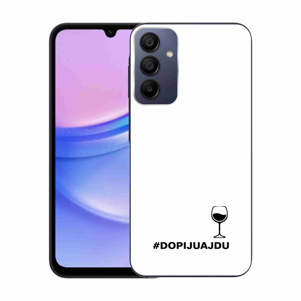 Gél borítás mmCase Samsung Galaxy A15 4G/5G készülékhez - bor motívum fehér alapon