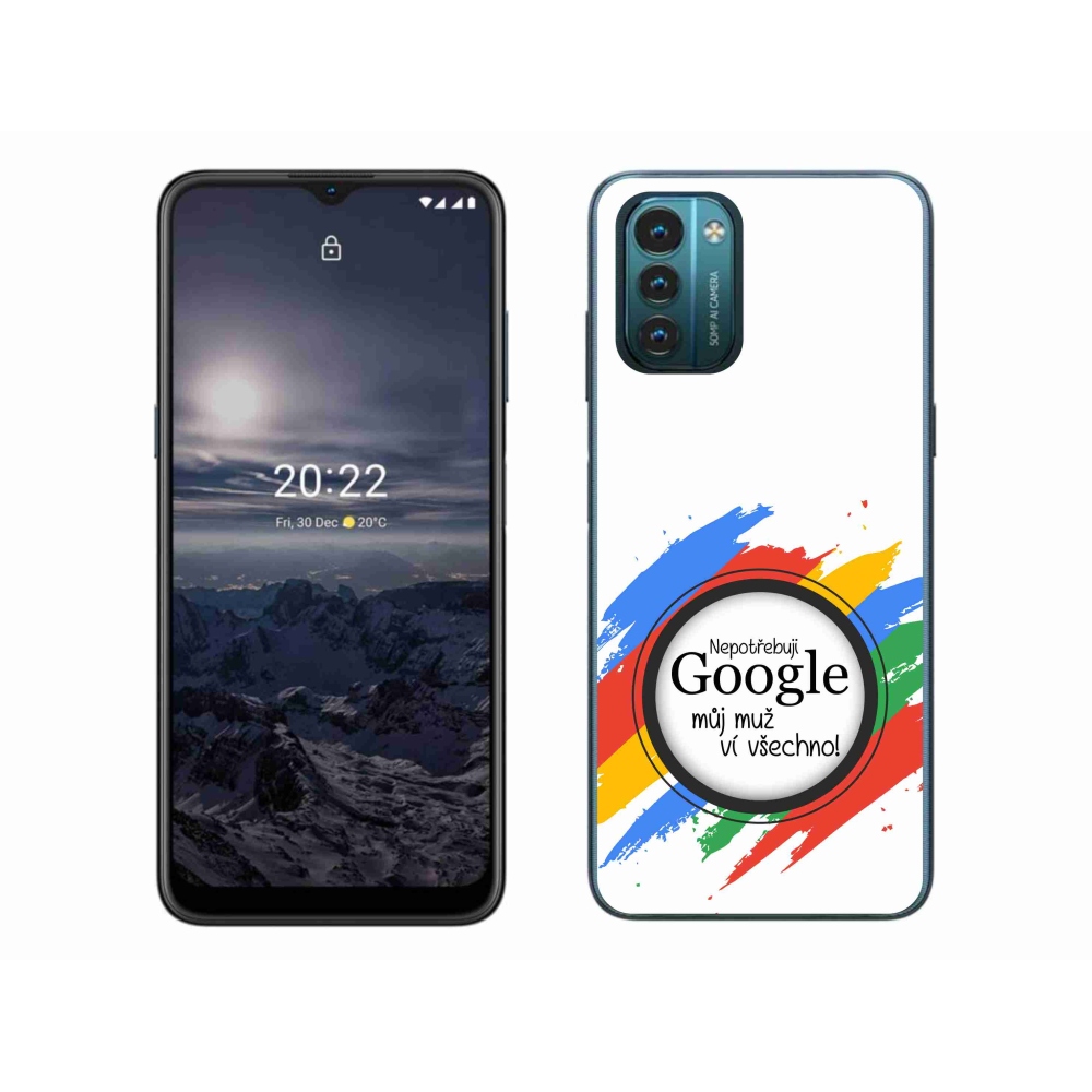 Zselés borítás mmCase a Nokia G11/G21 készülékhez - az ember mindent tud fehér háttérrel