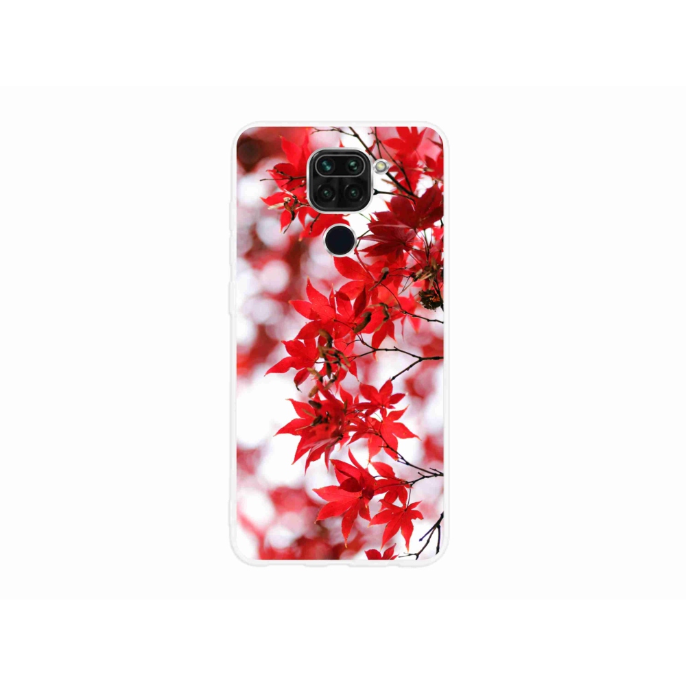 Gél borítás mmCase a Xiaomi Redmi Note 9-hez - piros levelek