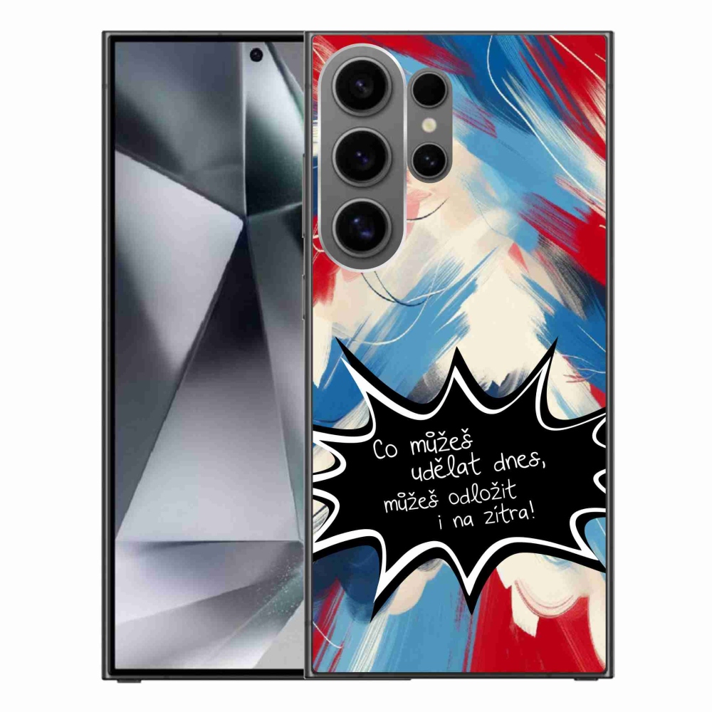 Gél borító mmCase Samsung Galaxy S24 Ultra - vicces szöveg 9 fekete háttér