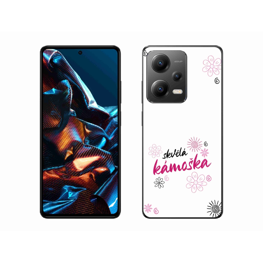 Gél borítás mmCase a Xiaomi Redmi Note 12 Pro 5G-hez - nagyszerű haver fehér háttérrel