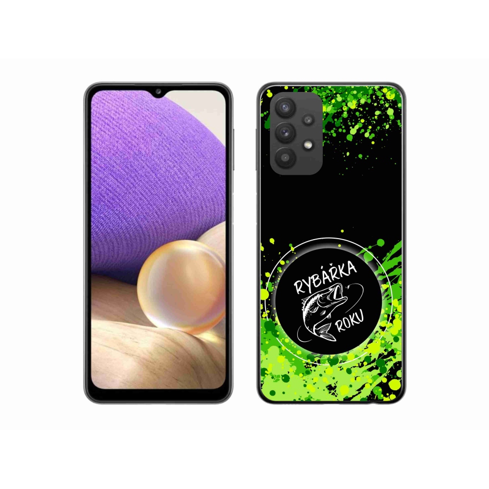 Zselés borító mmCase Samsung Galaxy A32 5G - Az év horgásza fekete háttérrel