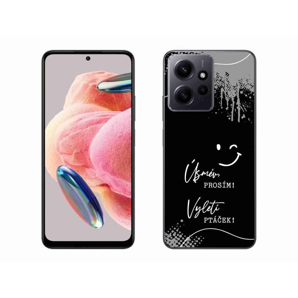 Gél borító mmCase a Xiaomi Redmi Note 12 4G-hez - vicces szöveg 4 fekete háttérrel