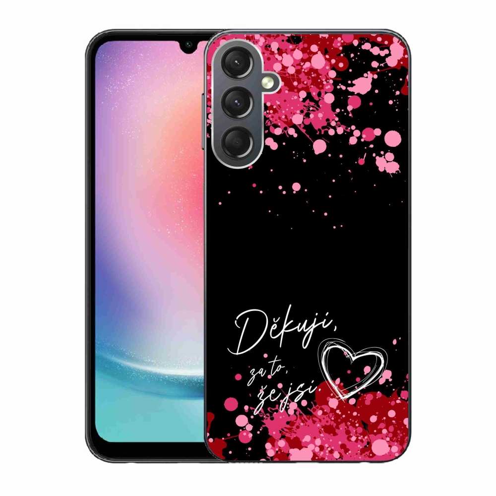 Gél borítás mmCase Samsung Galaxy A24 készülékhez - text in love 2 fekete háttér