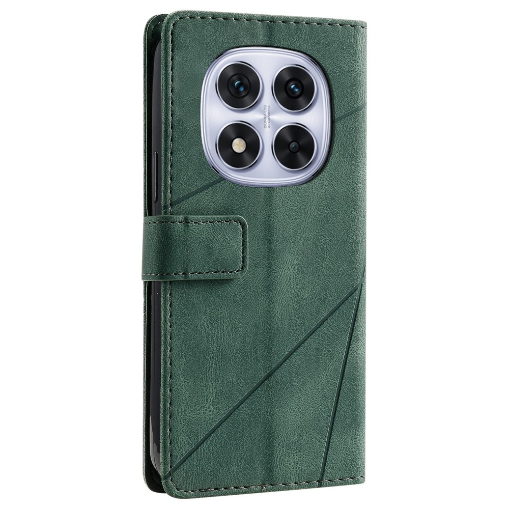 Vonalas könyv tok Xiaomi Redmi Note 14 Pro 5G/Poco X7 5G/Note 14 Pro+ 5G - zöld