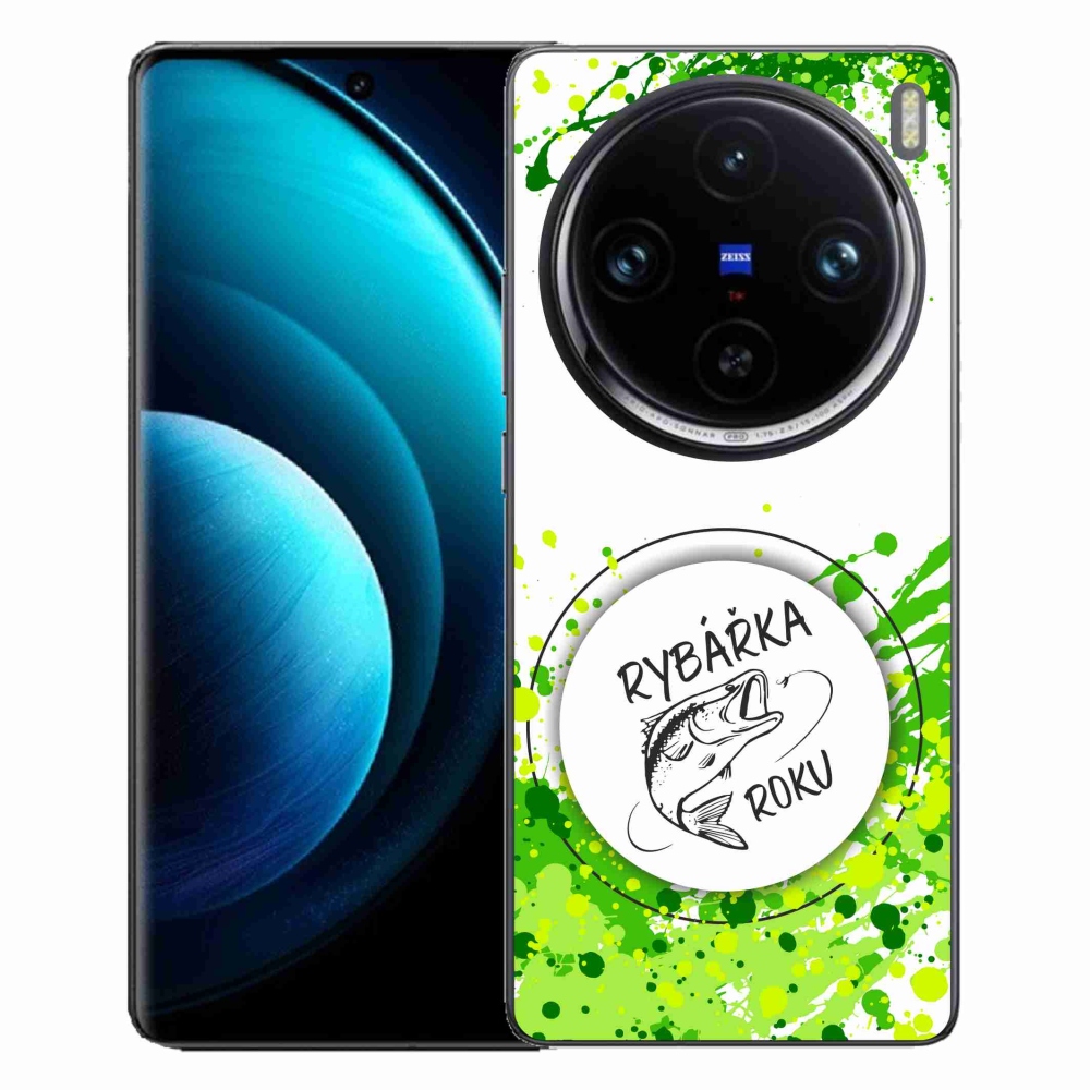 Gél borítás mmCase a Vivo X100 Pro 5G-n - az év horgásza fehér háttérrel