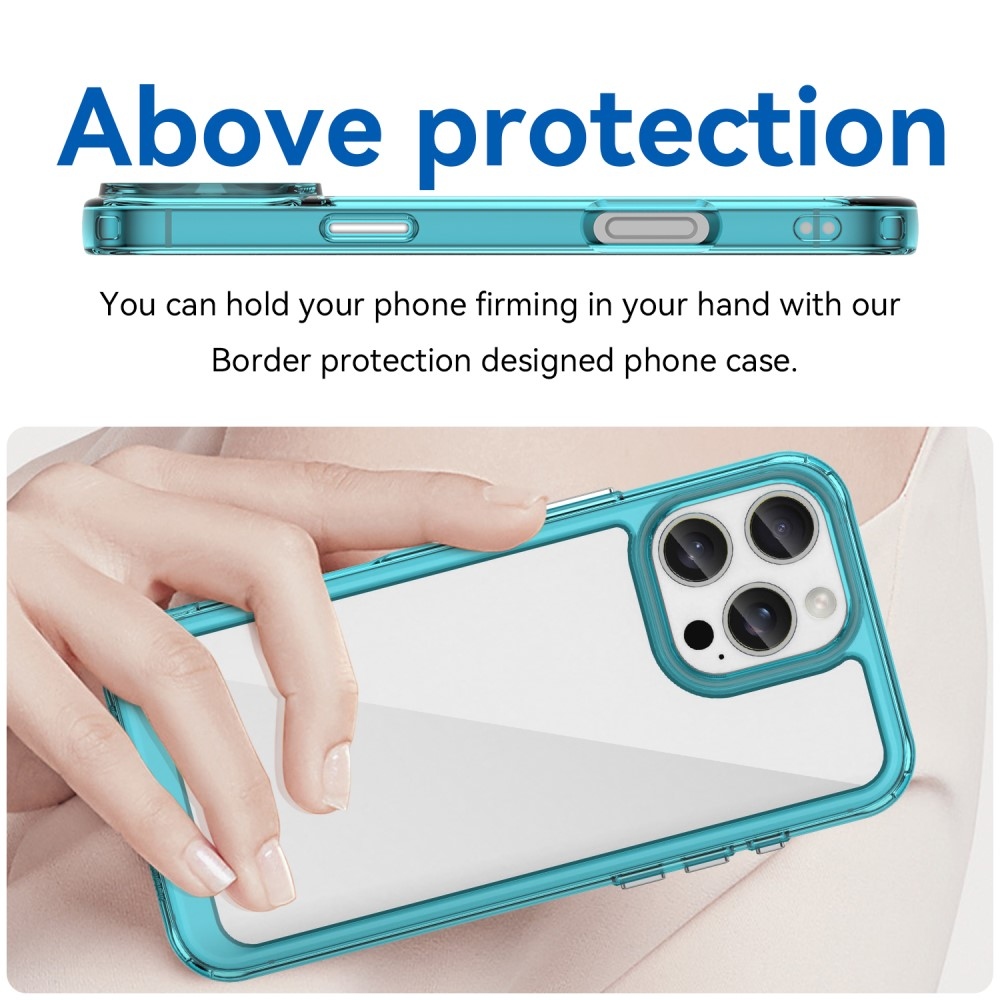 Gél tok fix hátlappal iPhone 16 Pro Max készülékhez - világoskék