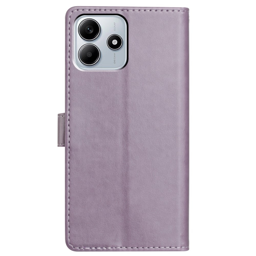 Vérrögök könyv tok a Xiaomi Redmi Note 14 5G-hez - lila