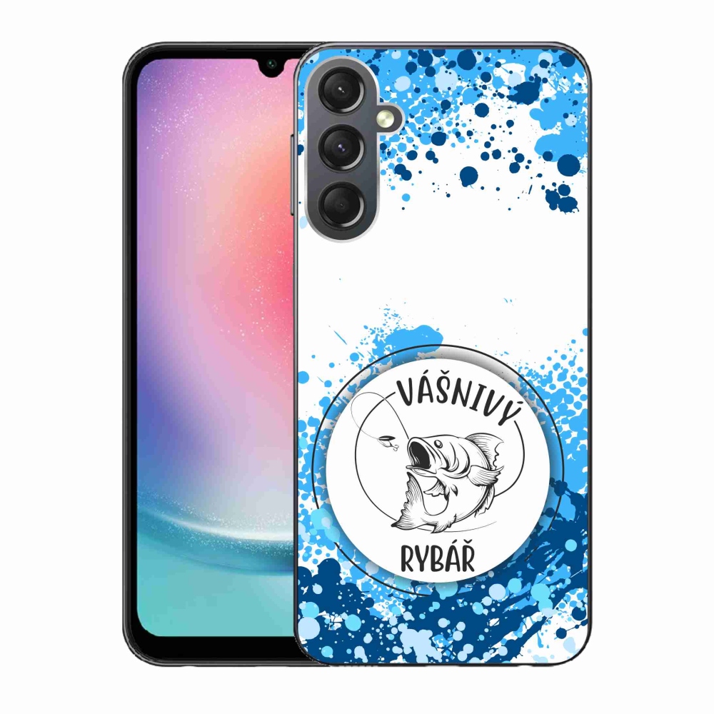Gél borító mmCase Samsung Galaxy A24 készülékhez - szenvedélyes halász fehér háttérrel
