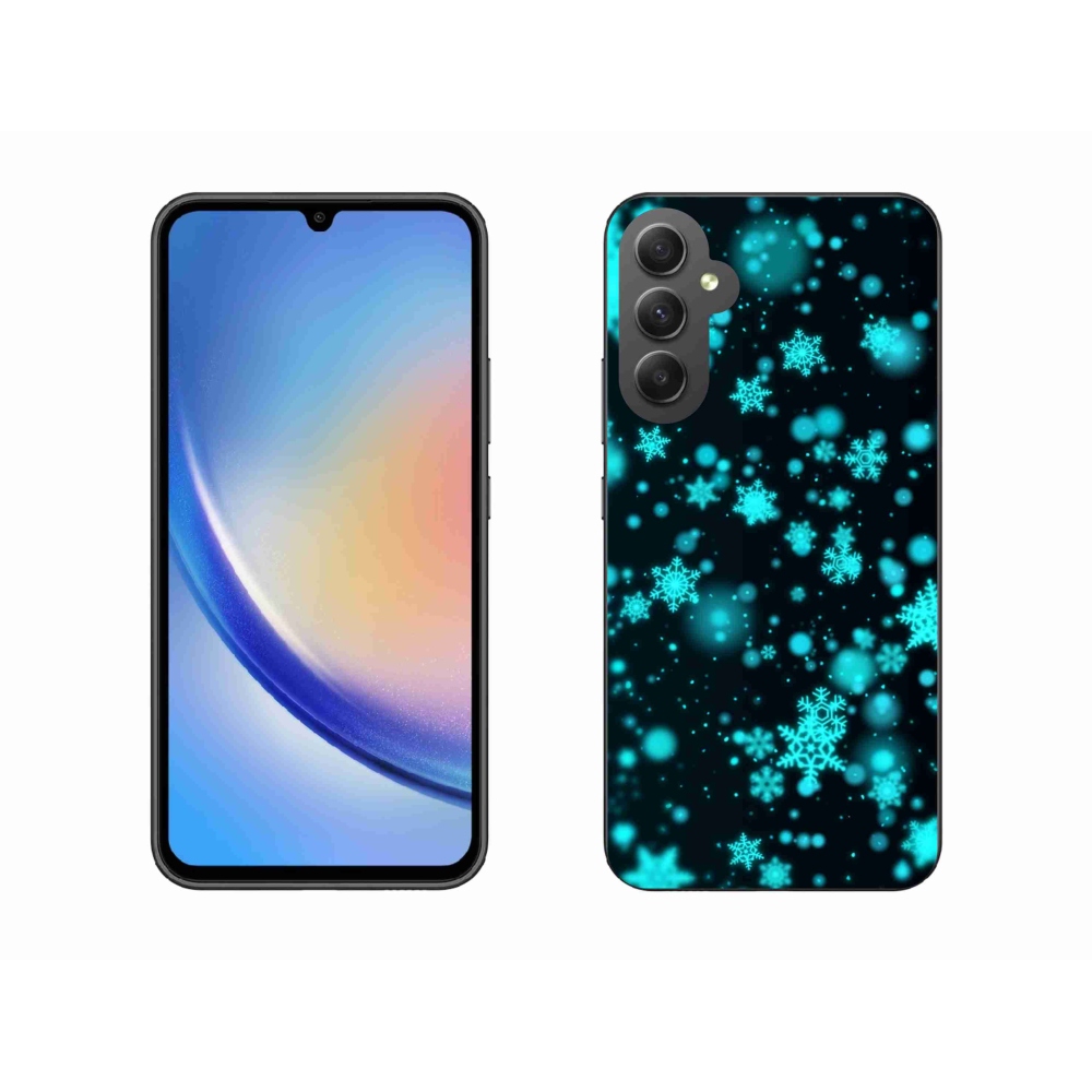 Gél védőhuzat mmCase Samsung Galaxy A34 5G - hópelyhek 1