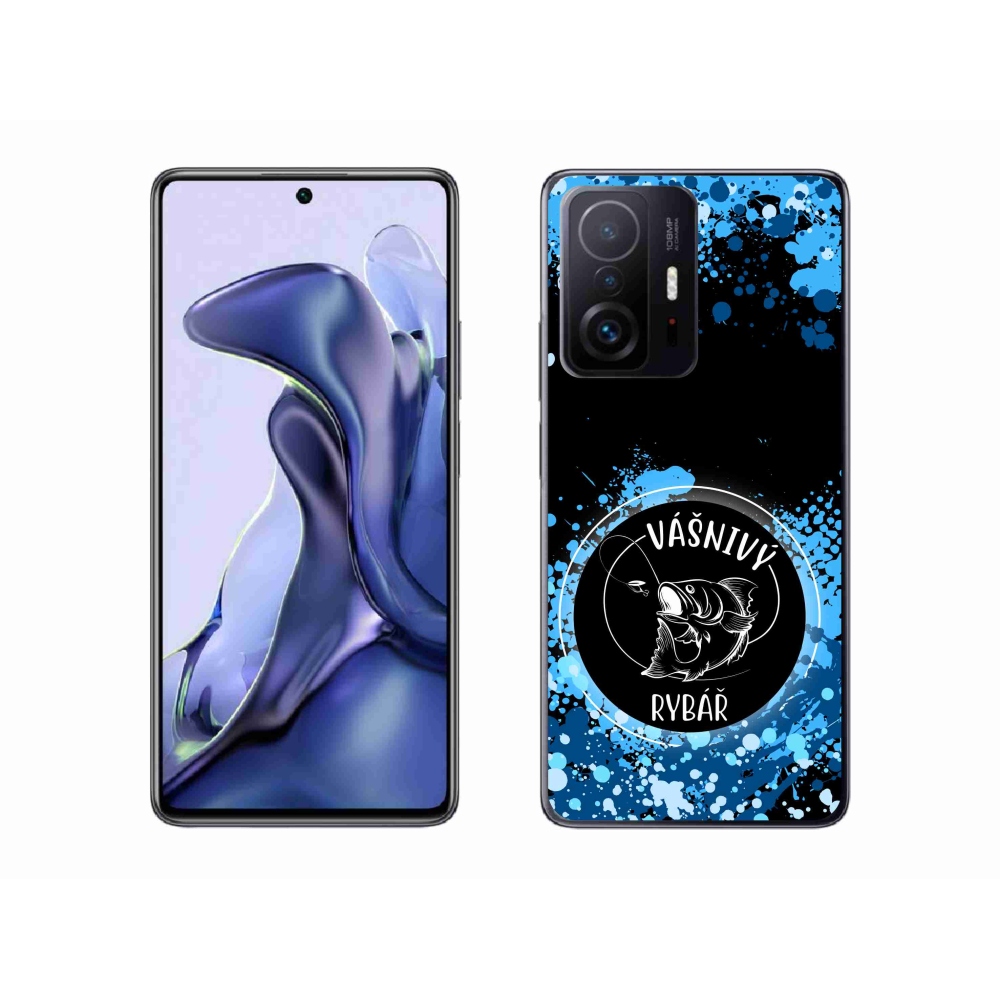 Gél borító mmCase a Xiaomi 11T-hez - szenvedélyes halász fekete háttérrel