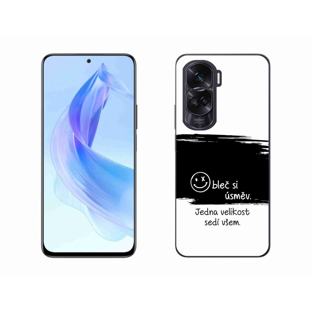 Gél borító mmCase a Honor 90 Lite-hoz - vicces szöveg 8 fekete és fehér háttérrel