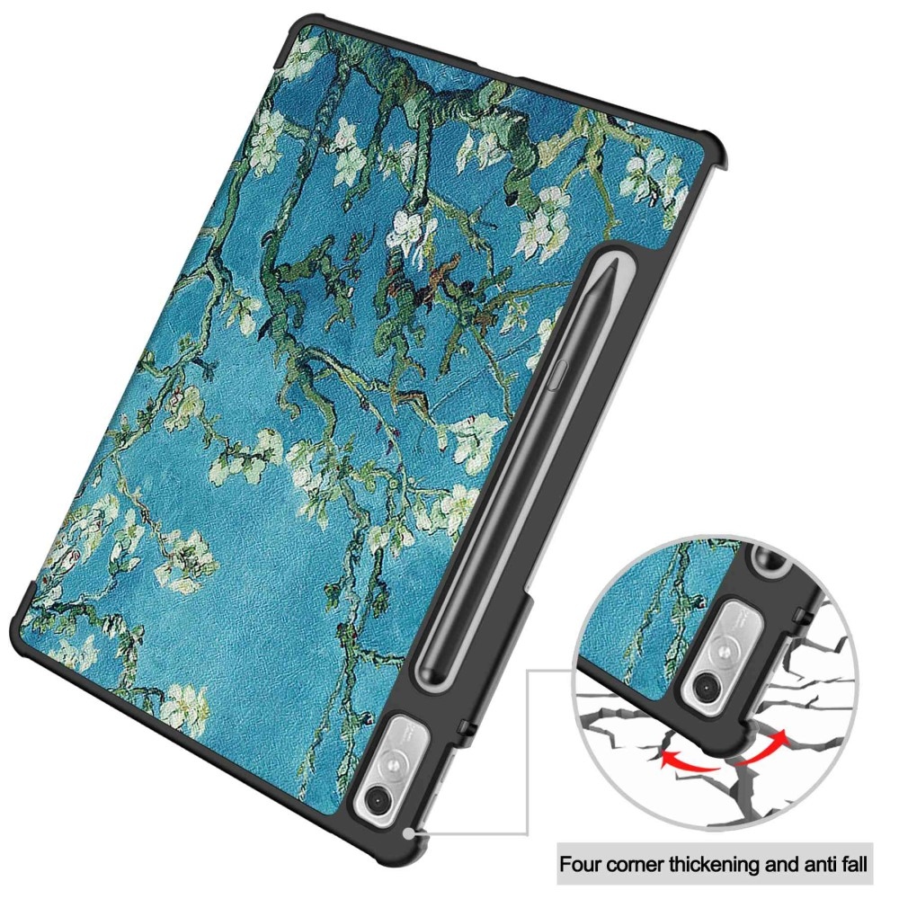 Nyomtatás intelligens záró tok Lenovo Tab P11 Pro (2.Gen) - fehér virágok
